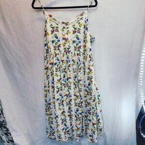Womens SZ XL Old Navy Sundress All Over Floral Print Midi Length Ruffle Details